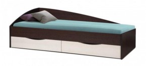 Кровать одинарная "Фея - 3" асимметричная 2000х900 (венге / вудлайн кремовый) в Лянторе - lyantor.mebel-74.com | фото